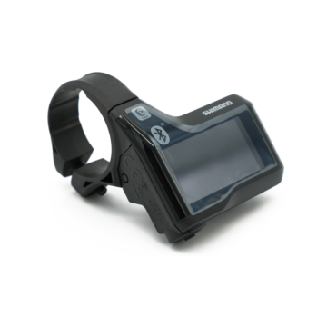 Driekwartaanzicht van de Shimano Steps SC-E800 waarop de display goed te zien is.