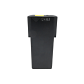 Bovenaanzicht van de Ansmann 36V 14Ah Compatible fietsbatterij. De batterijindicator is duidelijk zichtbaar.