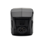 Close-up foto van de fietsaansluiting van de Bosch Powerpack 540 Performance/Active frame E-Bike Vision fietsbatterij.