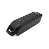 Driekwartaanzicht van de Bosch Powerpack 545 SMART Frame fietsbatterij vanaf boven genomen.