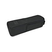 Driekwartaanzicht van de Contec Batterijtas voor Frame batterijen in liggende positie, genomen vanaf de onderkant.