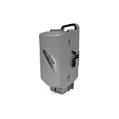Driekwartaanzicht van de achterkant vanaf rechts van de Flyer Kalkhoff Compatible Panasonic 26V 23Ah fietsbatterij.