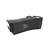 Impulse 36V 14.5Ah Compatible batterij geproduceerd door EYXON vanuit een schuine hoek. Voornamelijk de zijkant met het etiket is duidelijk zichtbaar.
