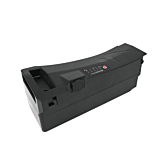 Impulse 36V 14.5Ah Compatible batterij geproduceerd door EYXON vanuit een schuine hoek. Het handvat, de bovenkant en de zijkant van de batterij zijn zichtbaar.