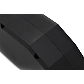 Bovenaanzicht van een zwarte Bosch PowerPack 700 Frame Active / Performance batterij, waar een klein beetje schade te zien is op de bovenkant.