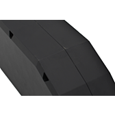 bovenaanzicht van een zwarte Bosch PowerPack 700 Frame Active / Performance batterij, waar je een klein beetje schade kan zien op de batterij.