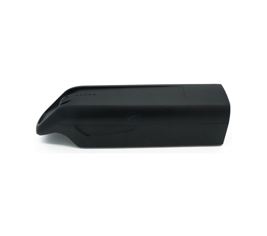 Zijaanzicht van de AEG DownTube 36V 12.8Ah vervangende fietsbatterij waar het handvat goed op te zien is.

