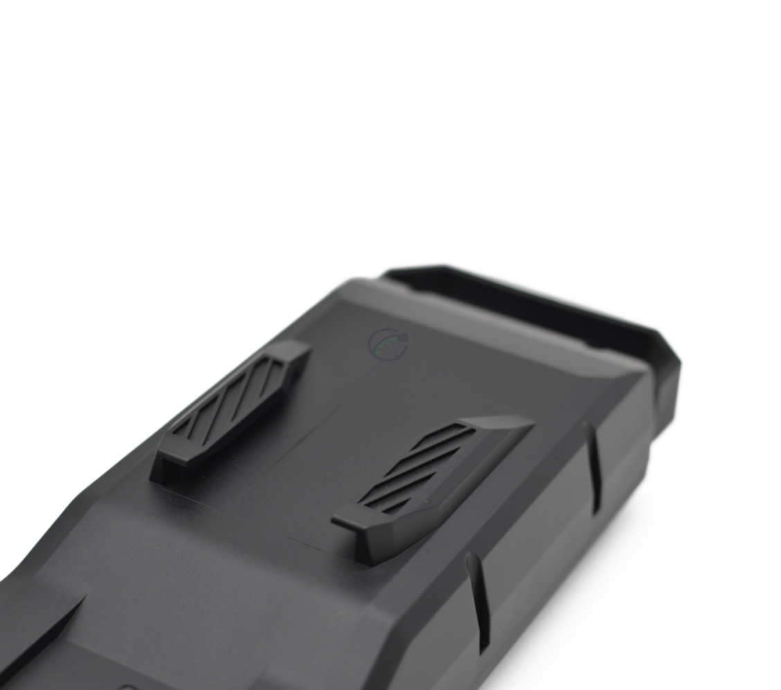 Close-up foto van de bevestiging aan de onderkant van de Bosch Powerpack 540 Performance/Active Bagagedrager E-Bike Vision fietsbatterij.