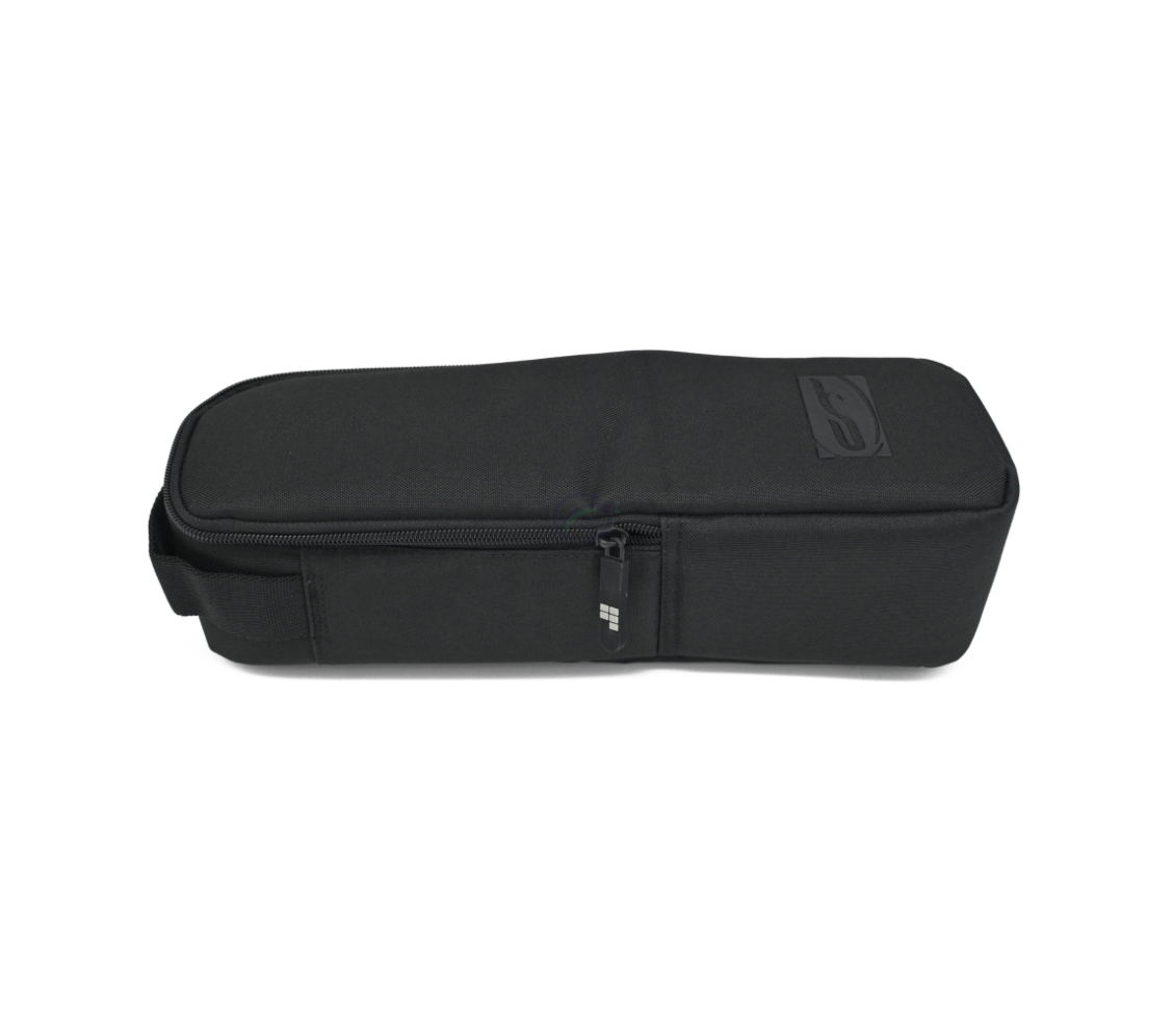 Zijaanzicht van de gesloten Contec Batterijtas voor Frame batterijen.