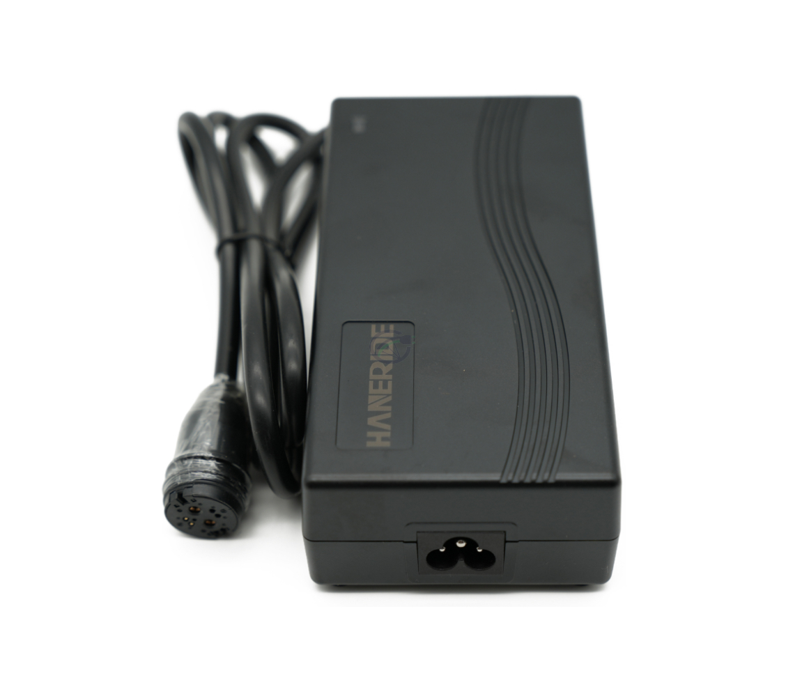 Vooraanzicht van de Gazelle Impulse 42V 3A Compatible lader met Rosenberger aansluiting zonder adapter.