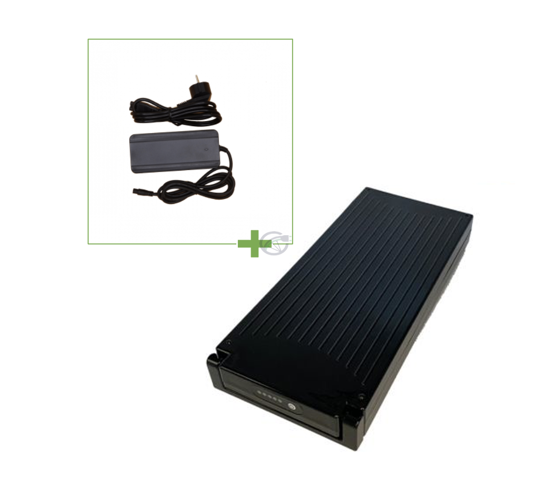 Sparta E-motion C1/C2/C3 / Batavus compatible 13.6Ah fietsbatterij (zwart) Incl. lader met een plaatje erbij van de oplader