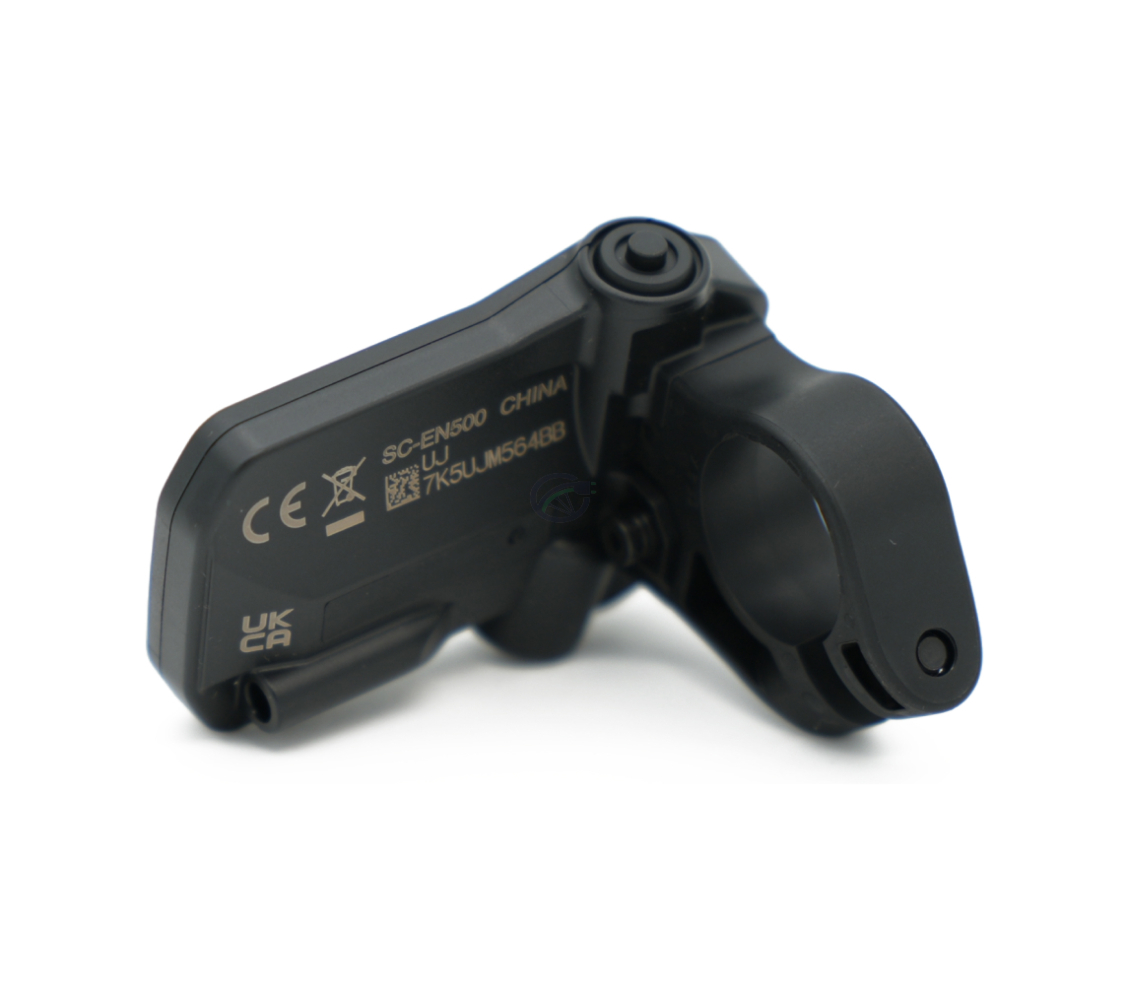 Driekwartaanzicht van de Shimano Steps SC-EN500 vanaf de achterkant.