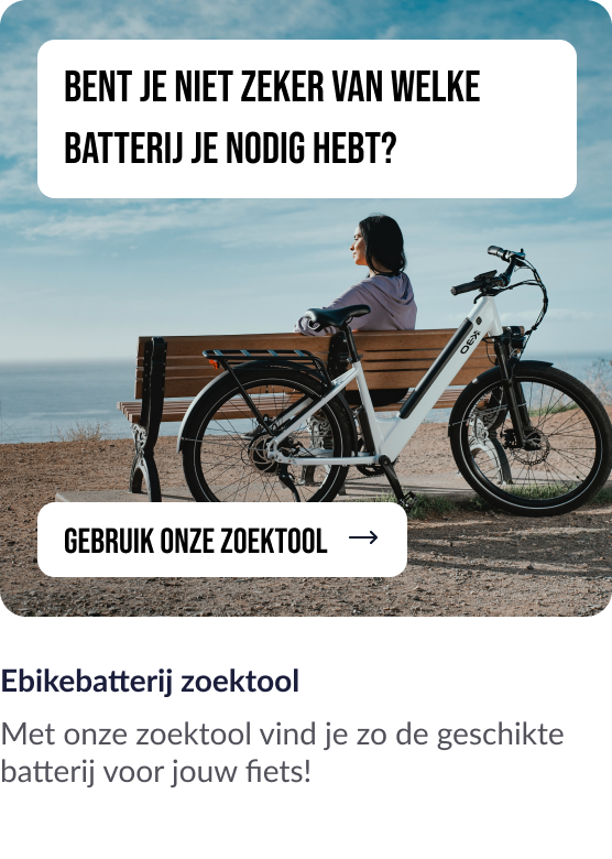 E-Bike Batterij Zoektool: Vind hier de geschikte fietsbatterij voor uw e-bike