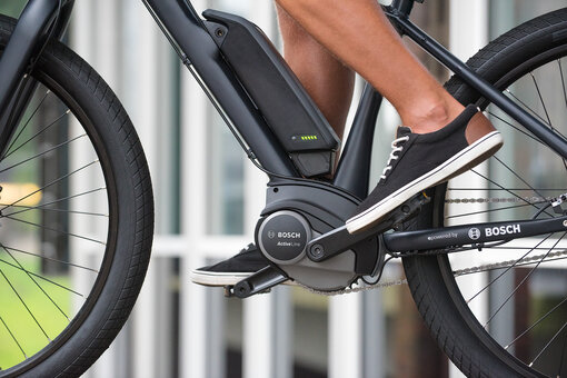 Bosch PowerPack frame gemonteerd op een elektrische fiets